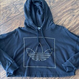 adidas Originals Black Hoodie with Silver Accents